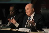 FUSSBALL WM 2010   Abschluss PK FIFA  Praesident BLATTER
