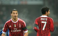 FUSSBALL International SERIE A 2011/2012:  Zlatan Ibrahimovic (AC Mailand) und Pato (AC Mailand)