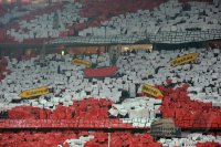 Fussball CHL  Saison 2011/2012:  Fanchoreographie der FC Bayern Muenchen Fans