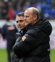 Fussball 1. Bundesliga  09/10   Trainer Thomas Schaaf  mit Sportdirektor Klaus Allofs (Werder)