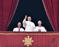 Rom;  Papst Franziskus I. spricht den Urbi Et Orbi Segen