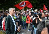 Gegendemo zum Streitgespraech OB Palmer und AfD Landesvorsitzender Frohnmaier in Tuebingen