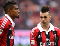 FUSSBALL SERIE A:  Kevin Prince Boateng mit Stephan El Shaarawy (v. li., AC Mailand)