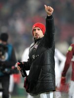 Fussball DFB Pokal, Saison 2011/2012, Viertelfinale: Jubel Franck Ribery (FC Bayern Muenchen)