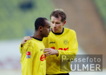 Fussball 1. Bundesliga: 1860 Muenchen - Dortmund, Ewerthon und Reuter im Gespraech