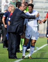 FUSSBALL SERIE A:  Trainer Rafael Benitez, Javier Zanetti (v.li., Inter)