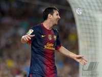 FUSSBALL Primera Division/Super Cup 2012: JUBEL Lionel Messi (Barca)