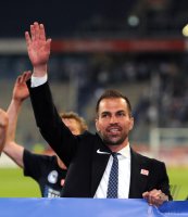 2. Fussball Bundesliga: JUBEL nach dem Sieg Trainer  Markus Babbel  (Hertha BSC Berlin)