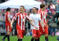 Fussball 1. Bundesliga: Bastian Schweinsteiger, Mario Gomez (v. li., FCB)