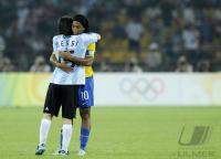 FUSSBALL  Olympia 2008   Halbfinale  Maenner   Argentinien - Brasilien