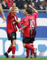 Fussball 1. Bundesliga: Hamburg - Leverkusen, Jubel Leverkusen