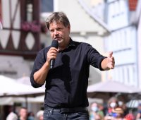 Politik, Wahlkampf Buendnis 90/Die Gruenen: Gruenen Bundesvorsitzender Robert Habeck