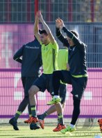 Fussball Training Deutsche Nationalmannschaft: Jonas Hector und Bastian Schweinsteiger(beide, Deutschland)