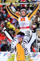 Ski Alpin   Weltmeisterin Rieenslalom  Hoelzl (GER und Riesch (GER)