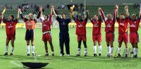 Fussball  1. Bundesliga  Ligacup  2000/2001: FC Bayern  M&Aring;&cedil;nchen - Hertha BSC Berlin