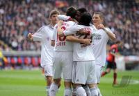 Fussball 1. Bundesliga : JUBEL Miroslav Klose, Danijel Pranjic, David Alaba (v. li., FCB)