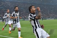 Fussball CHL 14/15 Halbfinale: JUBEL Carlos Tevez (Juventus Turin)
