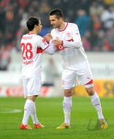 Fussball 1. Bundesliga  Saison 11/12: Tomas Hajnal (li,) mit Vedad Ibisevic (VfB Stuttgart)