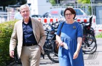 Politik, Wahlkampf CDU; Dr. Norbert Roettgen und Annette Widmann - Mauz