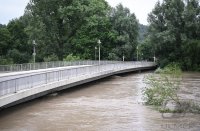 Hochwasser, Neckar in Rottenburg - Bieringen (Kreis Tuebingen)