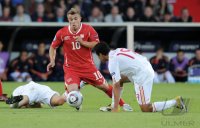 Fussball U21-EURO 2011 FINALE:  Xherdan Shaqiri (li, Schweiz) gegen Thiago Alcantara (re, Spanien)