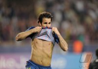 Fussball UEFA SUPER CUP 2011: JUBEL Cesc Fabregas (Barca)