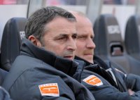 Fussball 1. Bundesliga :  Manager Klaus Allofs mit Trainer Thomas Schaaf (v. li., SV Werder Bremen)