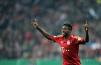 Fussball DFB Pokal 11/12 :  JUBEL nach seinem TOR David Alaba (FC Bayern Muenchen)