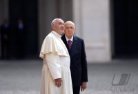 Rom, Staatschef Napolitano (Italien) empfaengt Papst Franziskus