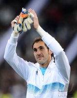 FUSSBALL INTERNATIONAL CHL ACHTELFINALE 12/13: Cristiano Ronaldo und Karim Benzema (beide Real Madrid)