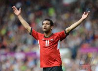 FUSSBALL Olympia 2012 Maenner: JUBEL MOHAMED SALAH (Aegypten)