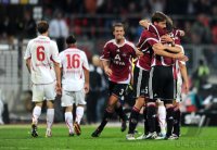 Fussball 1. Bundesliga : Jens Hegeler, Javier Pinola  (v. li., 1 FC Nuernberg)