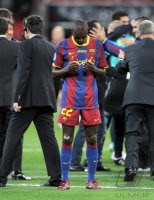 Fussball Champions League Finale 2011: JUBEL , BETET nach dem Sieg Eric Abidal  (Barca)