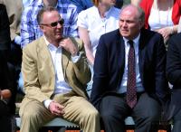 Fussball: Praesident Uli Hoeness und Karl Heinz Rummenigge (v. li., FCB)