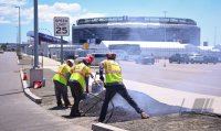 Fussball FIFA WM 2026; Asphaltarbeiten am WM Stadion, New York / New Jersey Stadium