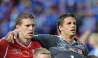 Fussball U21-Europameisterschaft 2011:  Fabian Frei, Yann Sommer (v. li., Schweiz)