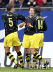 Fussball 1. Bundesliga: Hamburg - Dortmund, Jubel BVB n. 2:2