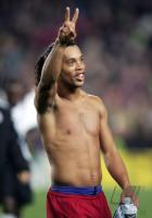 Fussball Int: CHL: Barcelona - Chelsea, Jubel RONALDINHO