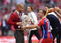 Fussball, 1. Bundesliga  Saison 13/14: JUBEL Trainer Pep Guardiola (FC Bayern Muenchen)