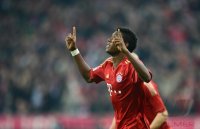 Fussball 1. Bundesliga, Saison 2012/2013:  Jubel nach dem Elfmeter Tor zum 2:0 David Alaba (FC Bayern Muenchen)