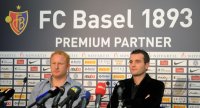 Fussball CHL  Saison 2011/2012: Trainer Heiko Vogel (FC Basel)  und  Alexander Frei (FC Basel)