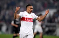 Fussball DFB Pokal  Halbfinale  2025/2026  23.04.2026VfB Stuttgart - SC Freiburg , EINZELBILD, EINZELN, AKTION, EINZELSPIELER, FREISTELLER, GESTIK, GESTIKULIEREND, JUBEL, JUBELT, JUBELN, OPTIMISTISCH, FREUDE, FREUEN, POSITIV, POSITIVE EMOTION, POSITIVE E