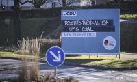 Bundestagswahl 2025, CDU Wahlplakat beschiert
