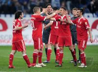 Fussball 1. Bundesliga: Danijel Pranjic, Bastian Schweinsteiger, Martin Demichelis, Diego Contento (v.li., FCB)