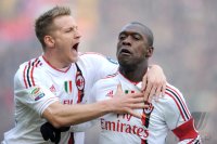 FUSSBALL SERIE A:  Ignazio Abate, Clarence Seedorf (v. li., AC Mailand)