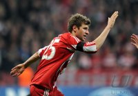 Fussball CHL  Saison 2010/2011: JUBEL Thomas Mueller (FC Bayern Muenchen)