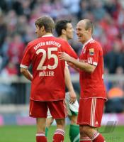 Fussball 1. Bundesliga : Thomas Mueller, Arjen Robben (v. li., FCB)