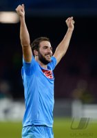 FUSSBALL  CHL  Saison 2013/2014: JUBEL Gonzalo Higuain (SSC Neapel)