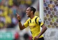 Fussball DFB Pokal 1. Runde 14/15: JUBEL Pierre-Emerick Aubameyang (Borussia Dortmund)