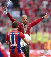 Fussball, 1. Bundesliga  Saison 13/14: JUBEL Trainer Pep Guardiola (FC Bayern Muenchen)